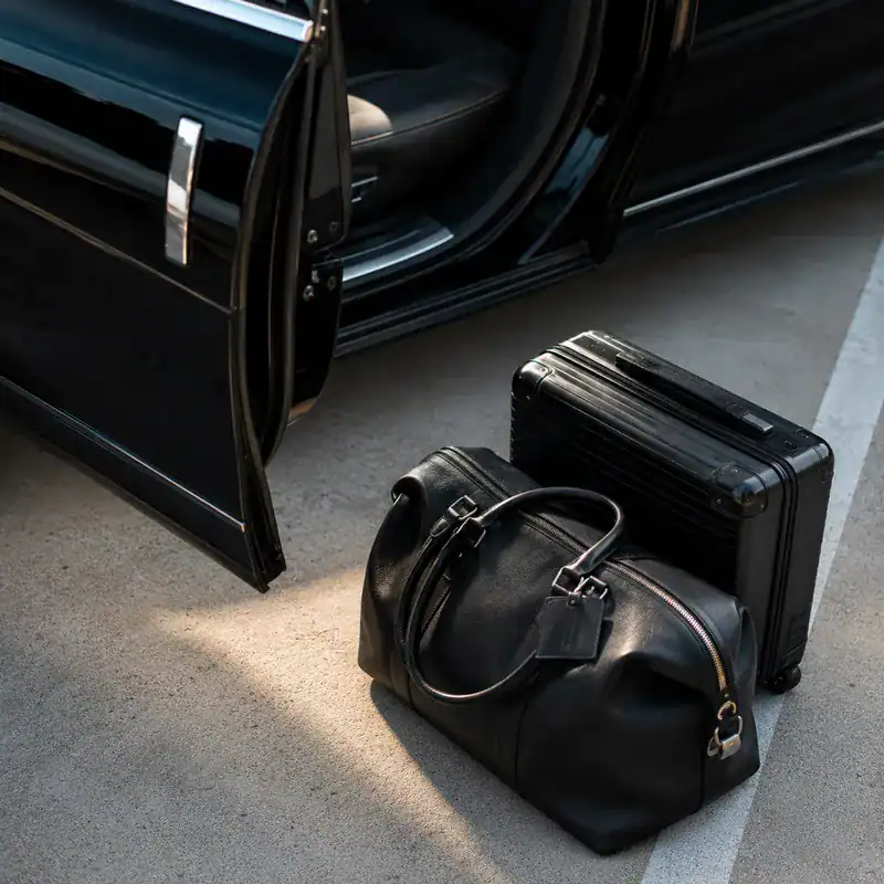 luggage by car door